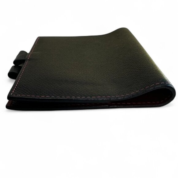 HERMES Black Leather Vision Agenda Cover with Red Stitching/Interior - Like New - Picture 4 of 16